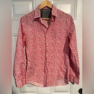 Calvin Klein Red Patterned Casual Shirt
